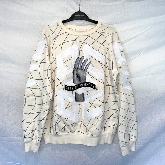 Opening Ceremony Multi Remix Hand Geometric Embroidered Crewneck - 80% OFF SALE! - Picture 1 of 7